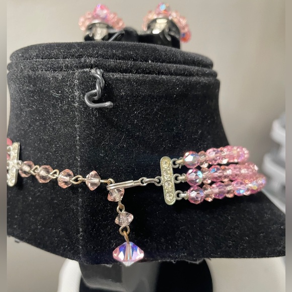 Genuine Australian crystal 3 tier vintage necklace 12” long from clasp to clasp - Picture 4 of 9